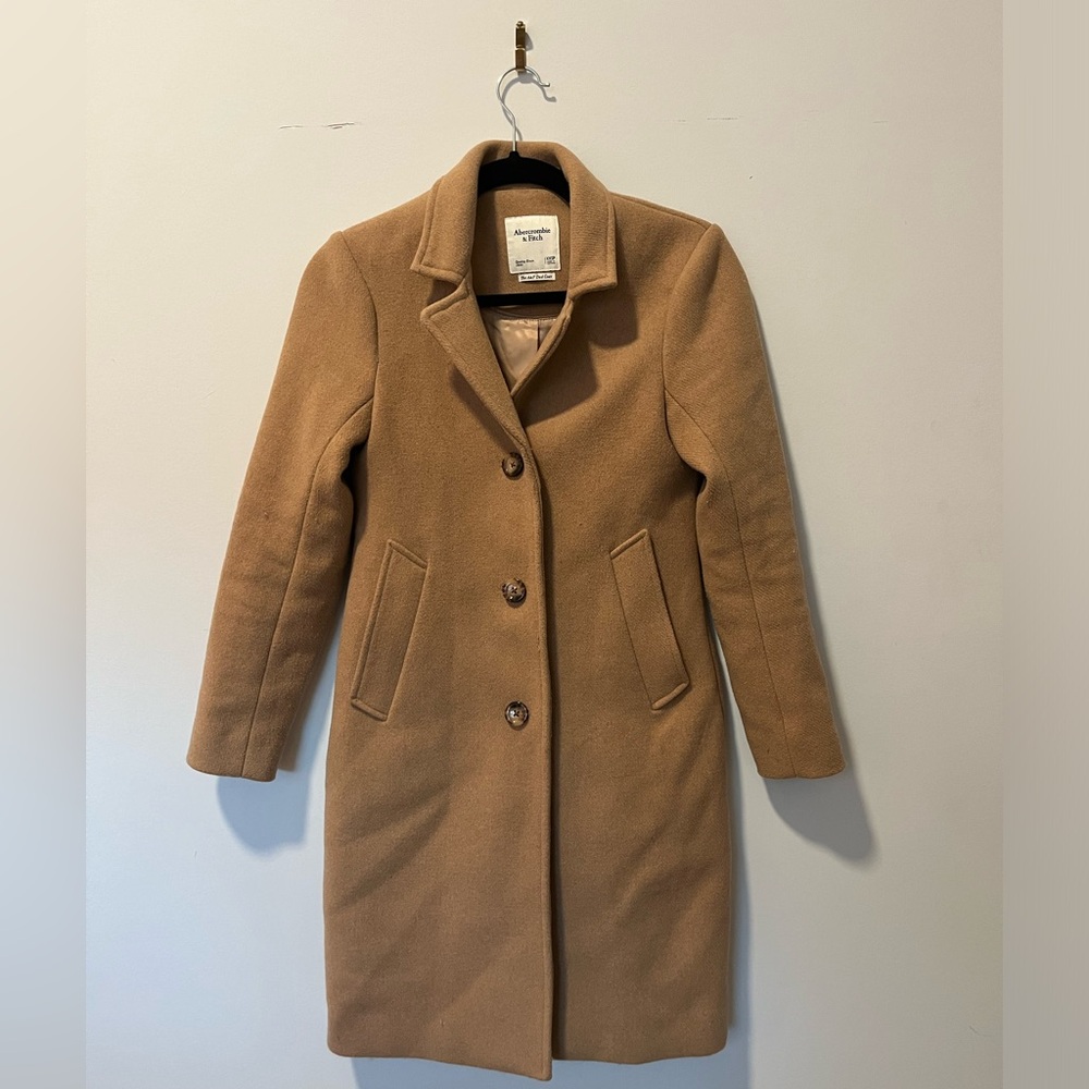 Abercrombie camel Dad Coat - size xxs petite, like new